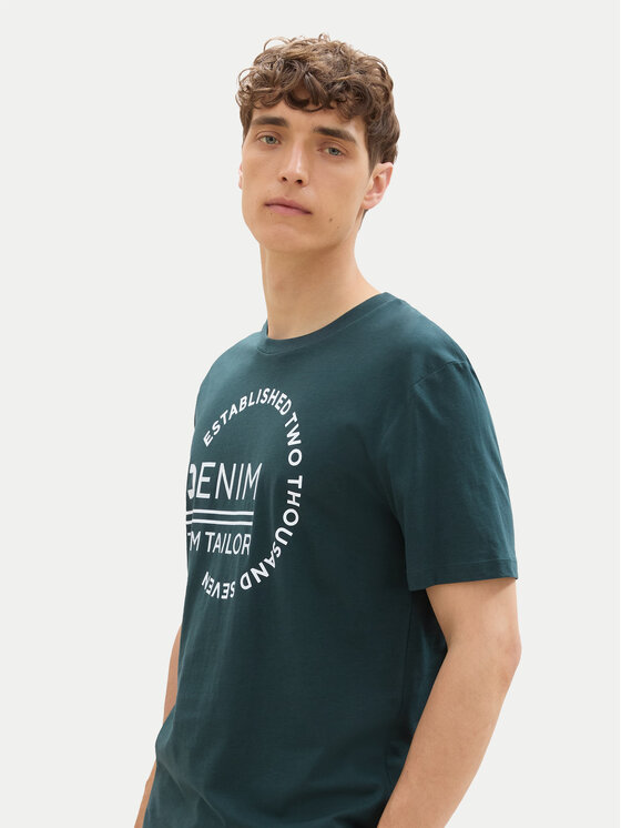 Tom Tailor Denim Tom Tailor Denim Tricou 1043491 Verde Regular Fit