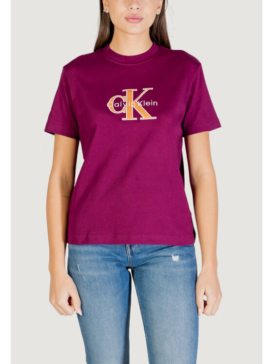 Calvin Klein Jeans Calvin Klein Jeans T-shirt LV047E819G Bordeaux Casual Fit
