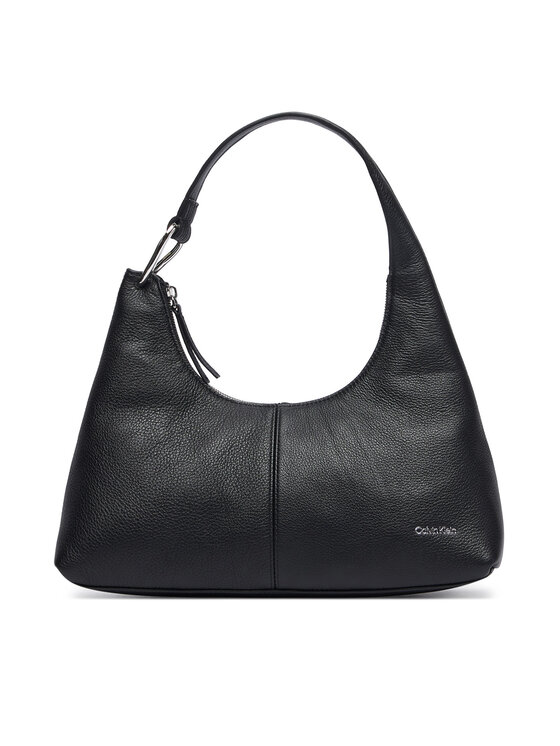 Calvin Klein Torebka Slouchy Leather Shoulder Bag LV04F3657G Czarny