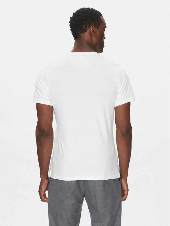 Barbour Barbour T-Shirt Tartan MTS0670WH11 Biały Tailored Fit