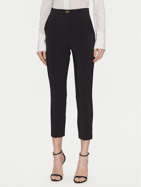 Elisabetta Franchi Elisabetta Franchi Kalhoty z materiálu PA-076-51E2-V280 Černá Regular Fit