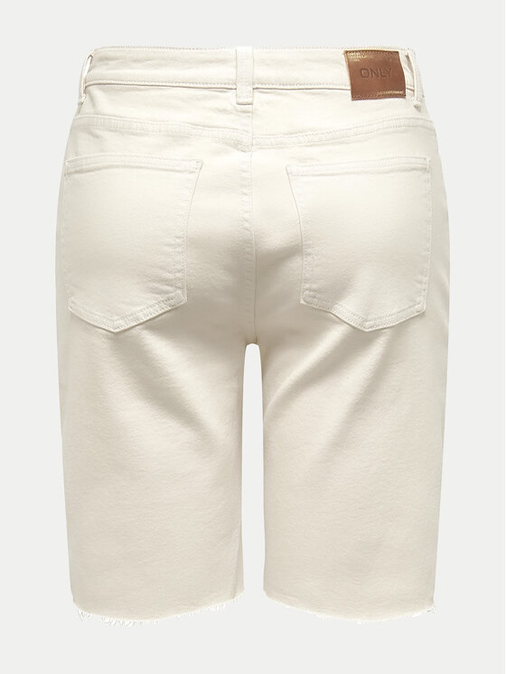 ONLY ONLY Szorty jeansowe Emily 15311258 Écru Mom Fit