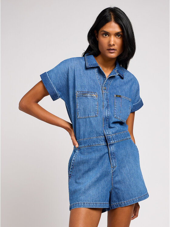 Lee Lee Jumpsuit SHORT UNIONALL Blu Regular Fit