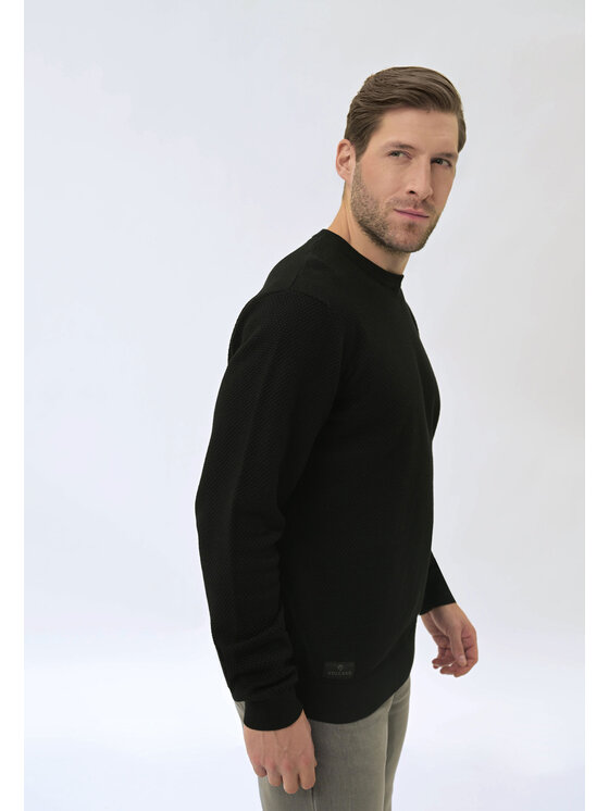 Volcano Volcano Sweter S-REMI Czarny Regular Fit