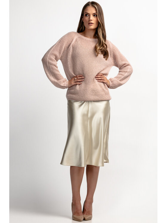 Fobya Fobya Sweter F1881 Różowy Basic Fit
