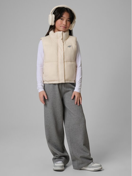 4F 4F Gilet 4FJWSS26TVJAF312-12S Bianco Regular Fit