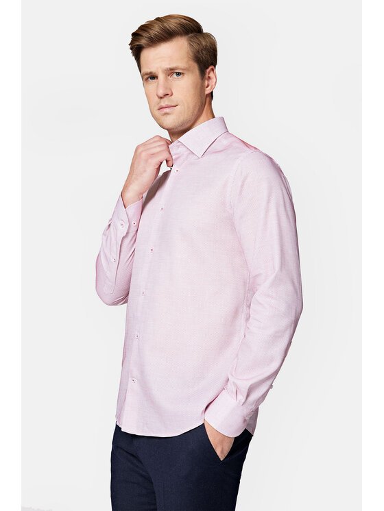 Lancerto Lancerto Koszula Ossie KO051223000020 Czerwony Slim Fit