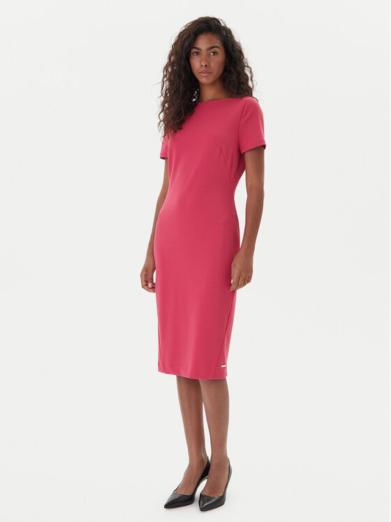 Calvin Klein Calvin Klein Koktel haljina LV044D063G Ružičasta Slim Fit
