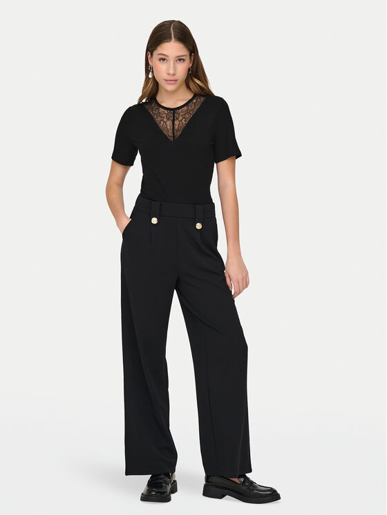 JDY JDY Футболка Roxy 15341671 Чорний Slim Fit