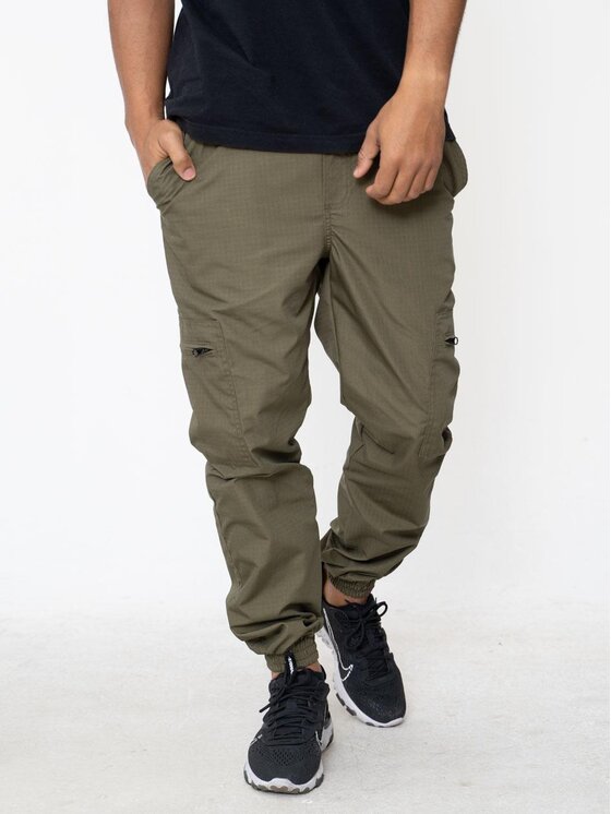 Jigga Wear Jigga Wear Spodnie materiałowe Spodnie Materiałowe Jogger Bojówki Ze Ściągaczem Jigga Wear Crown Ripstop Cargo Khaki M Khaki Jogger Fit