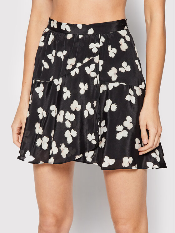 The Kooples Spódnica mini Naive Flowers Czarny Regular Fit | Modivo.pl