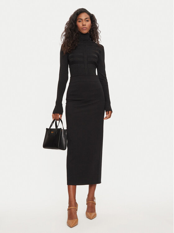 Morgan Morgan Krekls ar augstu apkakli 202-MENTOSA Melns Slim Fit