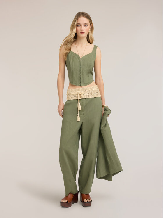 Motivi Motivi Top D052Q000559N035 Zielony Cropp Fit