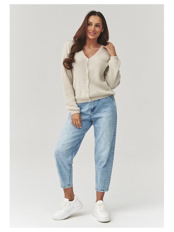 Makadamia Makadamia Sweter C38 Beżowy Loose Fit