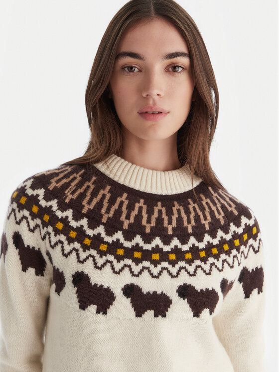 Hunter Hunter Pulover Ashie HARW0074251 Bej Regular Fit
