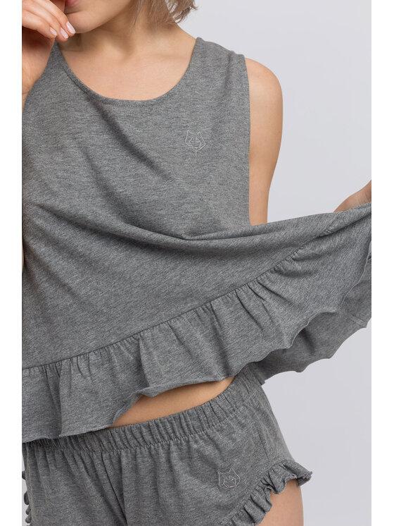 LaLupa LaLupa Koszula nocna LA052 Szary Comfortable Fit