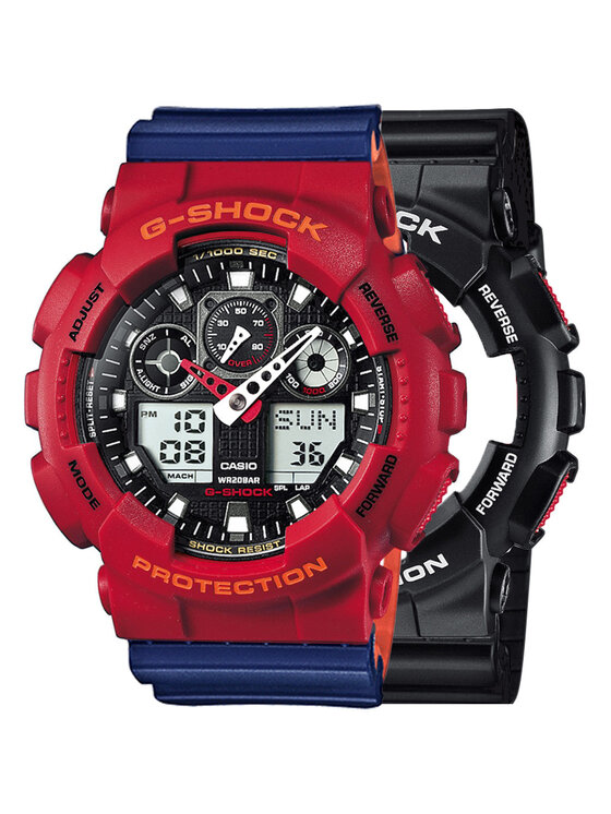 Casio Casio Zegarek SET GA-100-1A4ER + BEZEL 10441433 + PASEK 10527467 Niebieski