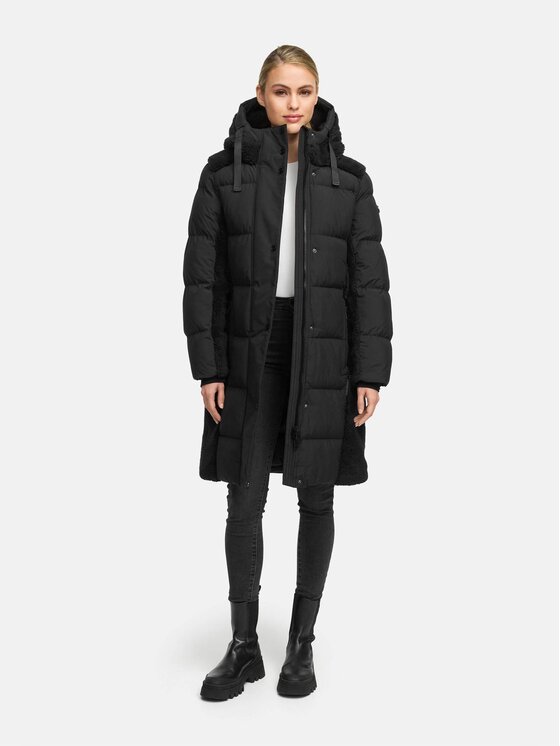 Navahoo Navahoo Kurtka zimowa Funkelteddy Czarny Regular Fit