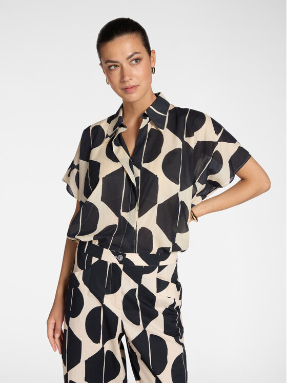 Elena Mirò Elena Mirò Koszula 5000E100115N001 Czarny Regular Fit