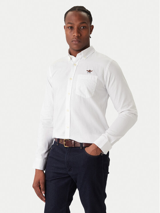 Aeronautica Militare Koszula 252CA1277UCT03532 Biały Regular Fit