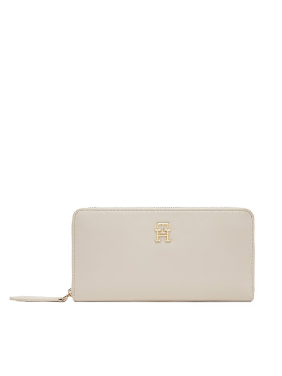 Tommy Hilfiger Tommy Hilfiger Didelė Moteriška Piniginė Th Logotape Lrg Za AW0AW17266 Écru