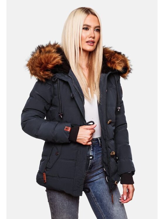 Navahoo Navahoo Kurtka zimowa Zoja Niebieski Casual Fit