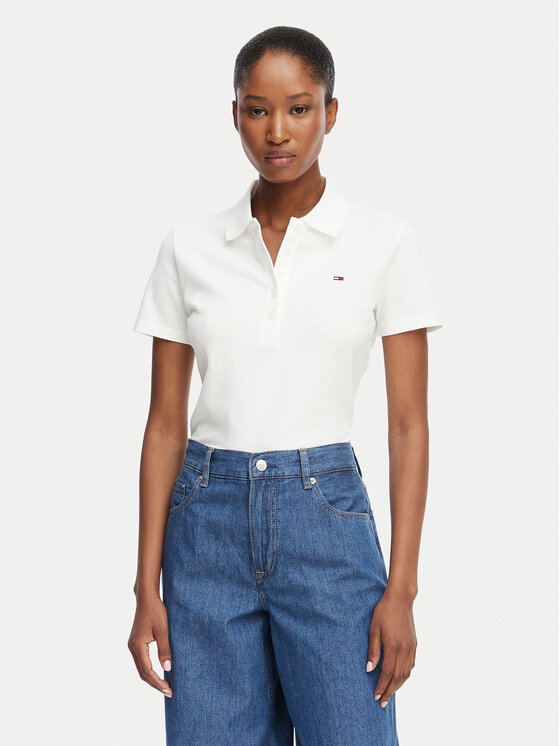 Tommy Jeans Tricou polo DW0DW22820 Crem Regular Fit