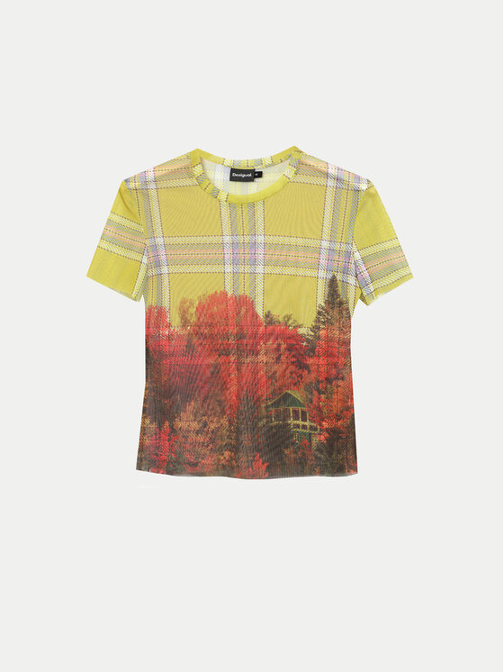 Desigual Desigual T-Shirt Double 24WWTK27 Έγχρωμο Slim Fit