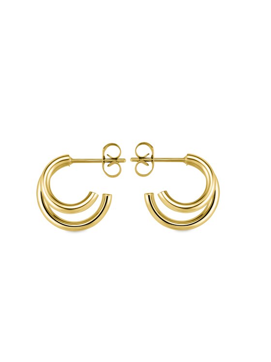 Rosefield Rosefield Kolczyki Double Hoop Gold Złoty