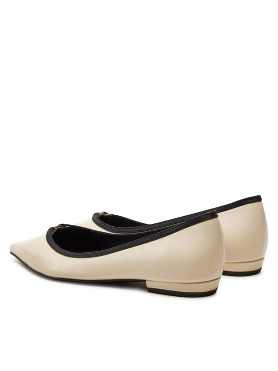 Tory Burch Tory Burch Baleriny Double T Buckle Pointed 155739 Beżowy