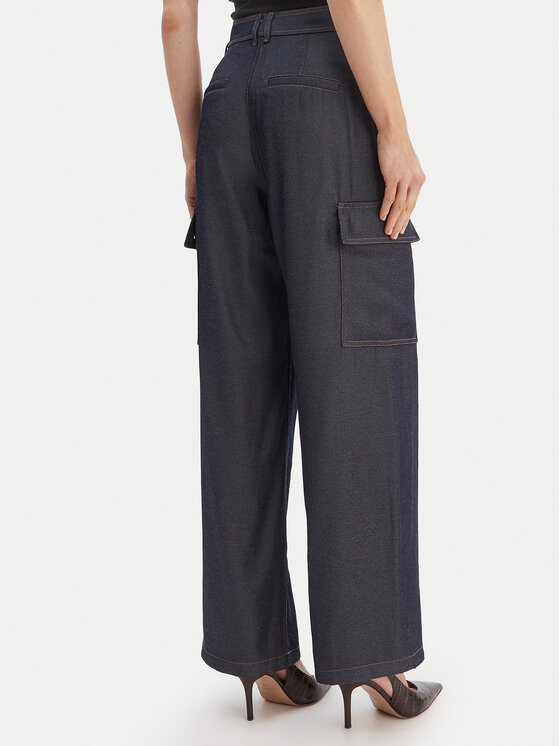 Guess Guess Pantaloni din material W6RB65 WL842 Bleumarin Regular Fit