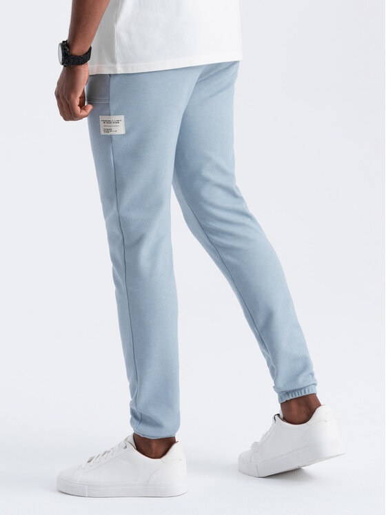 Ombre Ombre Spodnie dresowe OM-PASK-0211 Błękitny Regular Fit