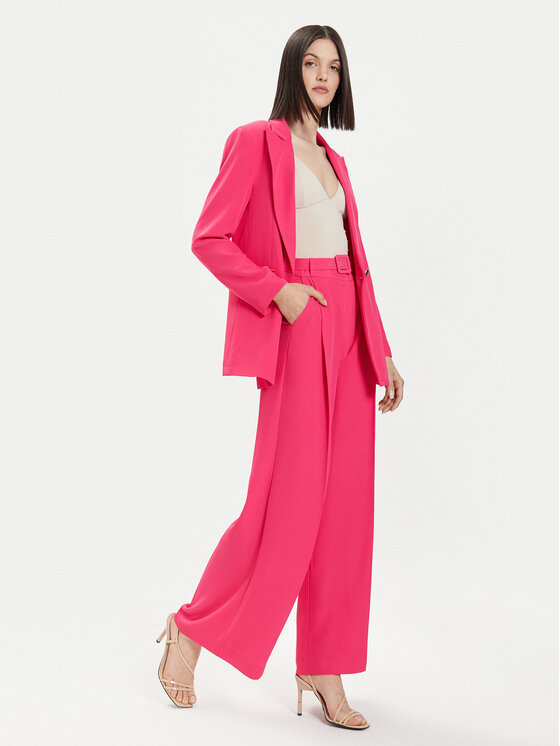 Maryley Maryley Панталони тип палацо 24EB509/04FU Розов Wide Leg