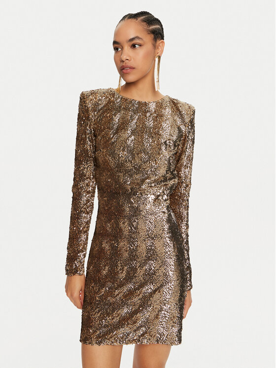 Elisabetta Franchi Elisabetta Franchi Rochie cocktail AR-57J-47E2-V900 Auriu Regular Fit