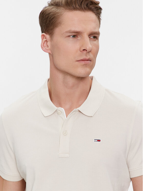 Tommy Jeans Tommy Jeans Polo marškinėliai DM0DM18312 Smėlio Slim Fit