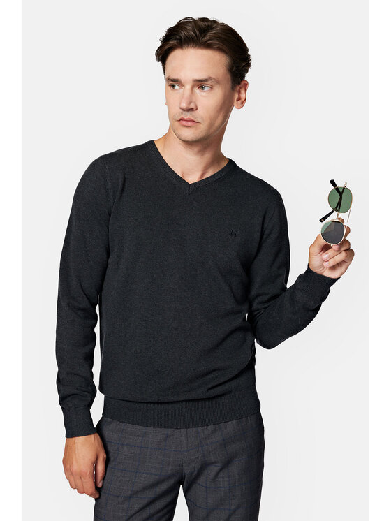 Lancerto Lancerto Sweter Lenny SW073223000031 Szary Regular Fit