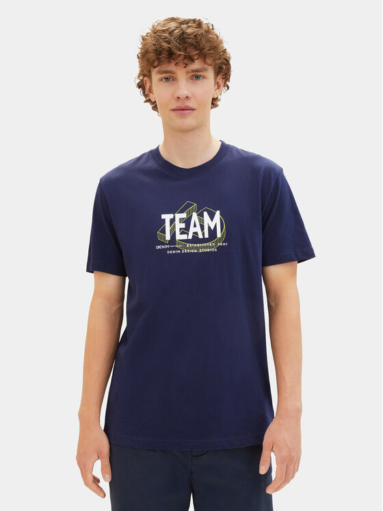Férfi Póló Tom Tailor Denim, Méret: M, Sötétkék, 1040838