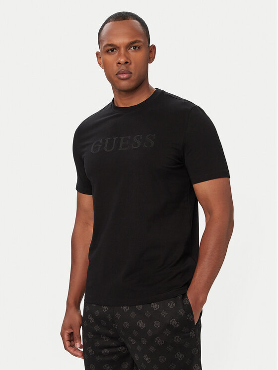 Guess Tricou Z6YI17 K4968 Negru Regular Fit