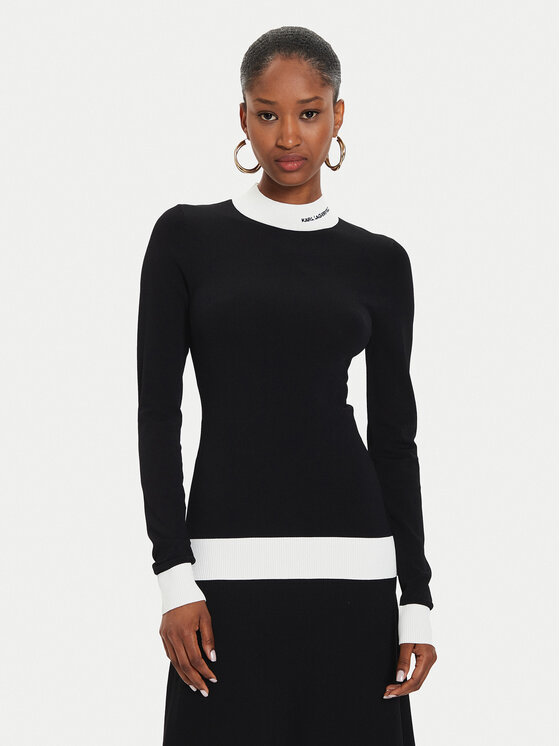 KARL LAGERFELD KARL LAGERFELD Светр 245W2000 Чорний Slim Fit