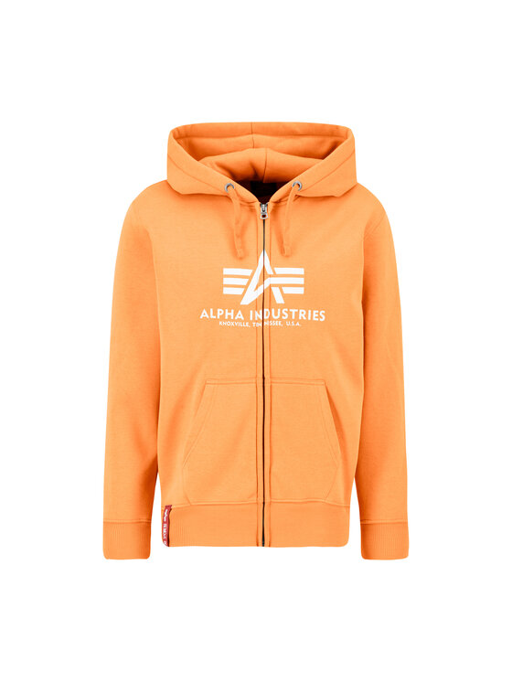 Alpha Industries Alpha Industries Bluza Basic Puff Print Zip Hoodie Pomarańczowy Regular Fit
