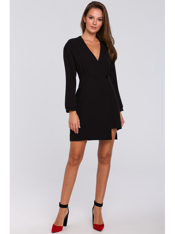 Makover Makover Večerné šaty K034 Čierna Regular Fit