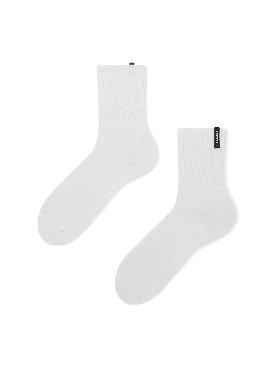 La Mania La Mania Calzini corti MERINOWOOL SOCKS 2 Bianco
