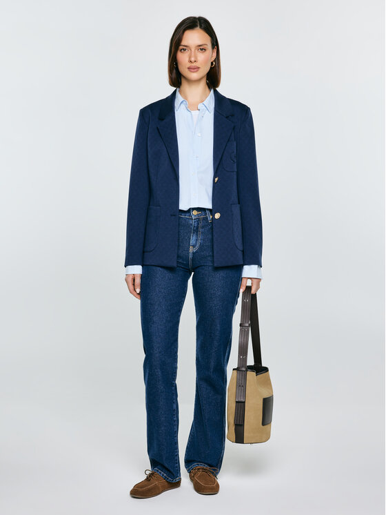 BIG STAR BIG STAR Marynarka NORBIA Granatowy Slim Fit