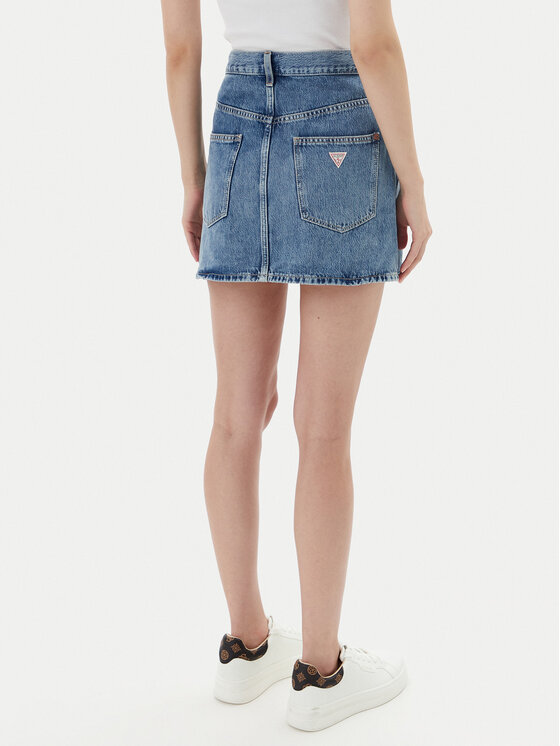 Guess Guess Džínsová sukňa W5YD1C D5QKB Tmavomodrá Regular Fit