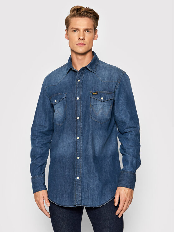 Wrangler Wrangler дънкова риза Workshirt W5D1AK725 112141437 Син Regular Fit
