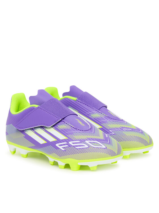 adidas adidas Futbalové topánky F50 Club Hook-and-Loop Firm/Multi-Ground Boots Kids JI0036 Fialová