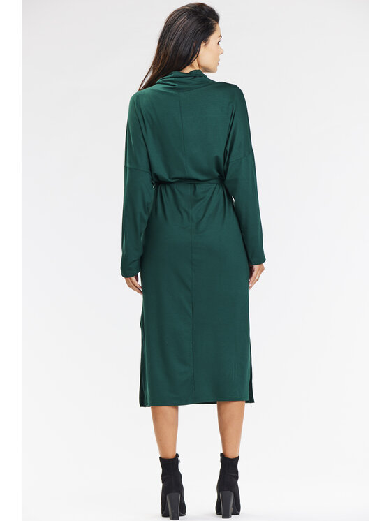 Awama Awama Letní šaty A671 Zelená Basic Fit