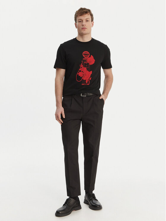 HUGO HUGO T-Shirt Dikerd 50564024 Černá Relaxed Fit