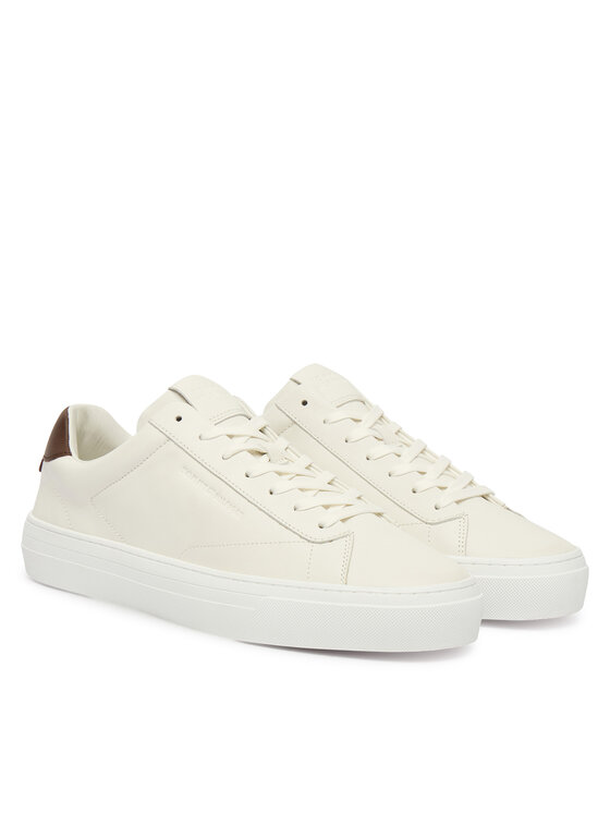 Tommy Hilfiger Tommy Hilfiger Sneakersy Premium Dress Cupsole Lth FM0FM05572 Écru