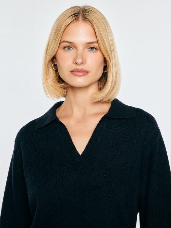 BIG STAR BIG STAR Sweter ELVIRA Granatowy Basic Fit